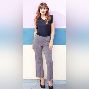 Eva Franco Black and White Patterned Straight Leg Pants